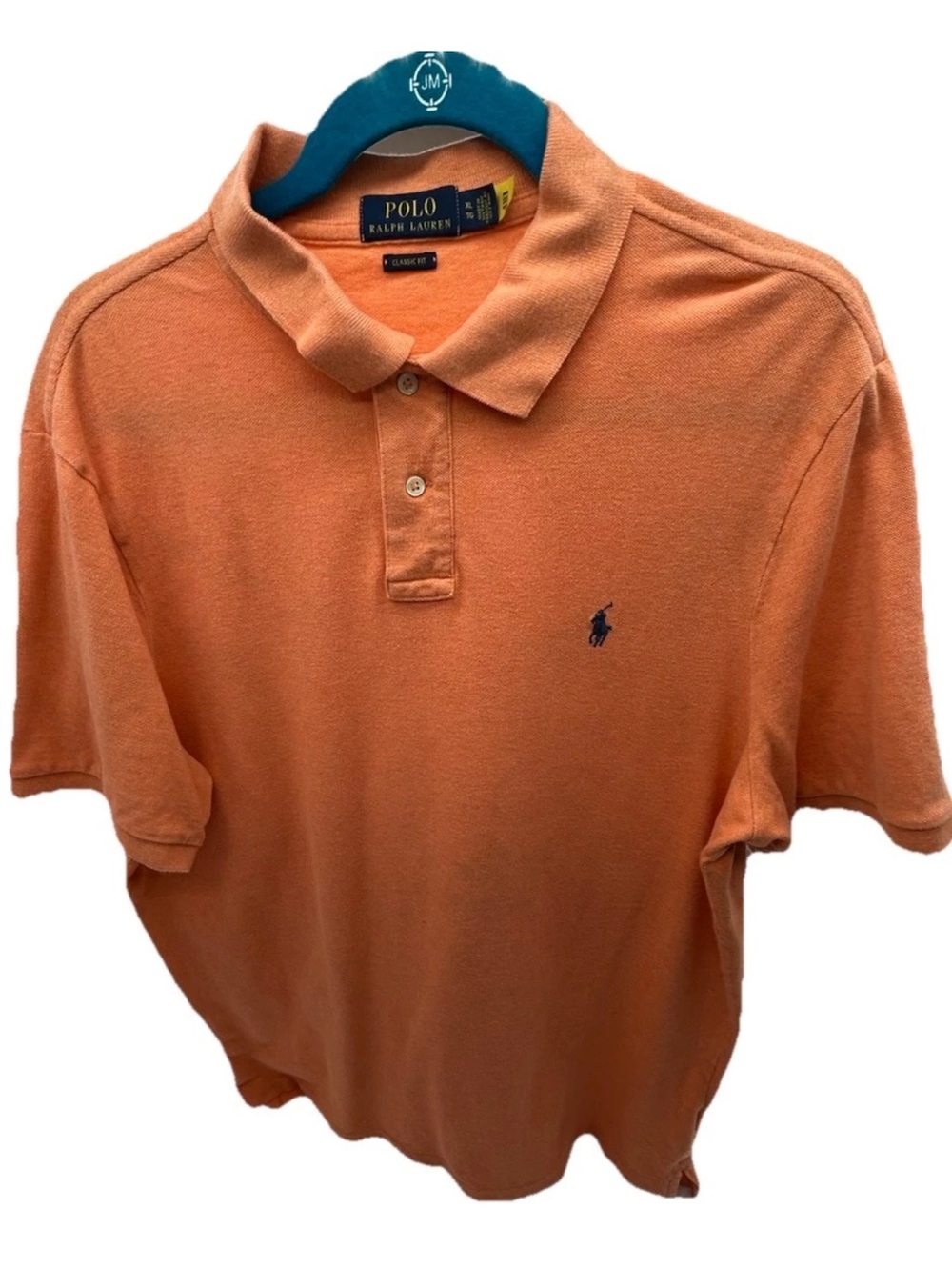 Ralph Lauren Men's Orange Polo with Navy Pony